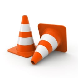 Road work near Cabot Square: Lambert-Closse Street closed