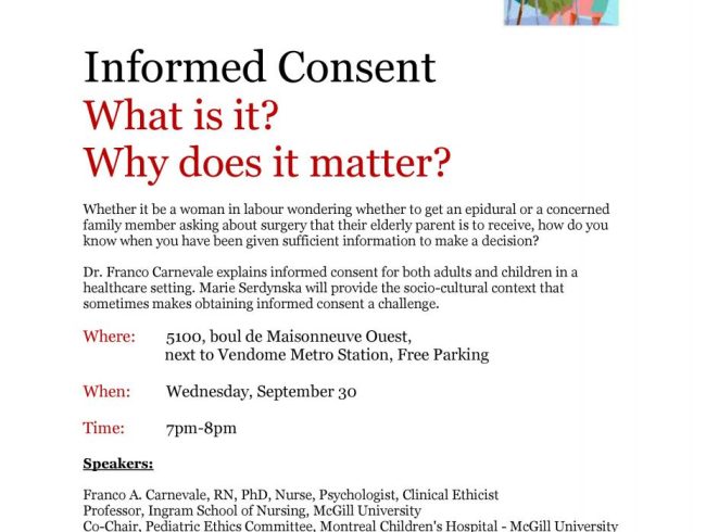 Patient Rights Week: Free Public Lecture on Informed Consent