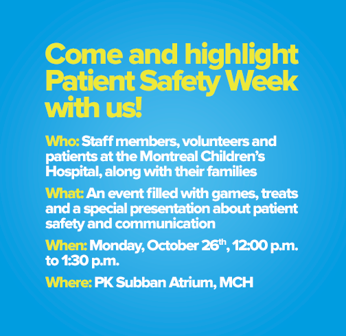 Come and highlight Patient Safety Week with us!