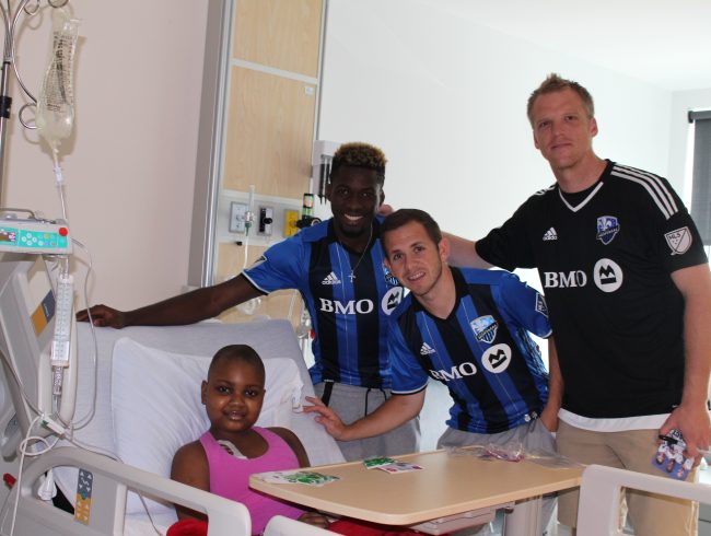 Smiles all around during the Montreal Impact’s visit