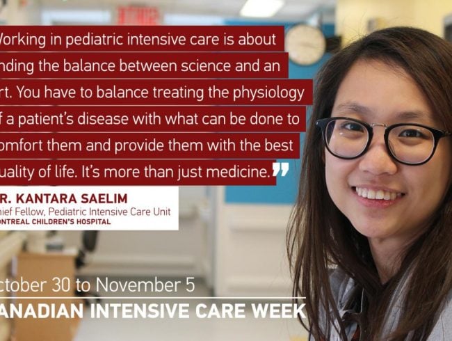 Intensive care requires intensive training: October 30 to November 5 is Canadian Intensive Care Week