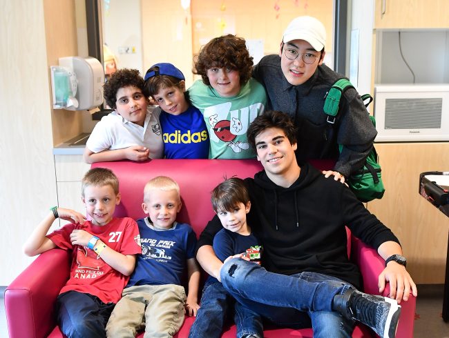 F1 race car driver Lance Stroll visits patients at the Children’s