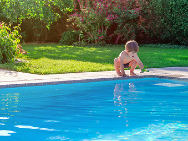 boy swimming pool