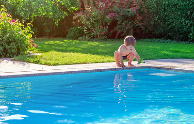 boy swimming pool